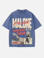 Post Malone Print Round Neck T-shirt