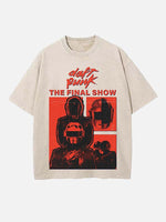 Daft Punk Print Round Neck T-shirt