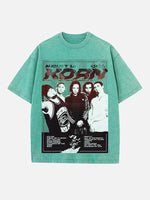 Korn Print Round Neck T-shirt
