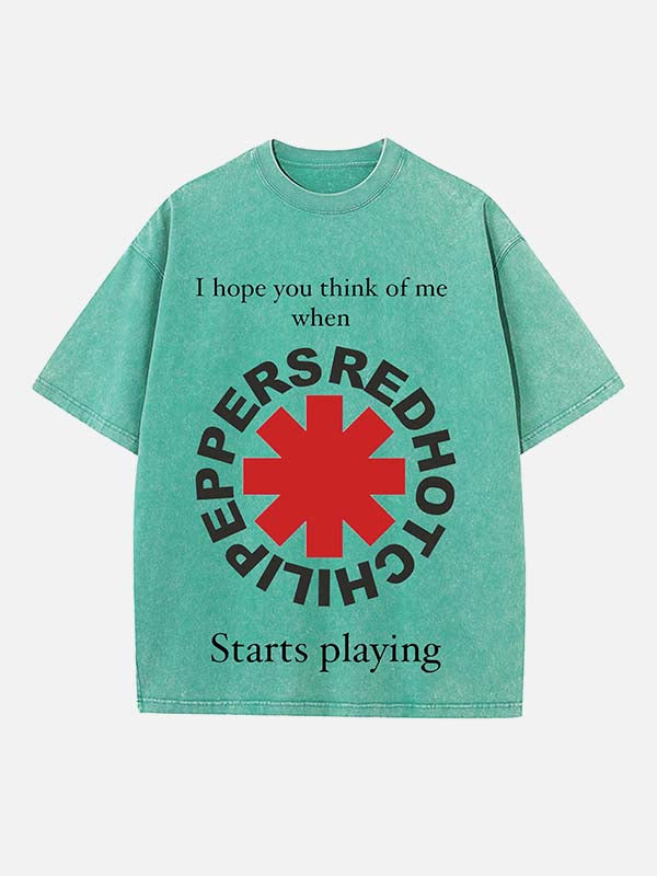 Red Hot Chili Peppers Print Round Neck T-shirt