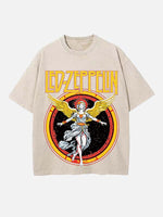Led Zeppelin Print Round Neck T-shirt