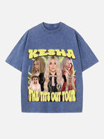 Kesha Print Round Neck T-shirt