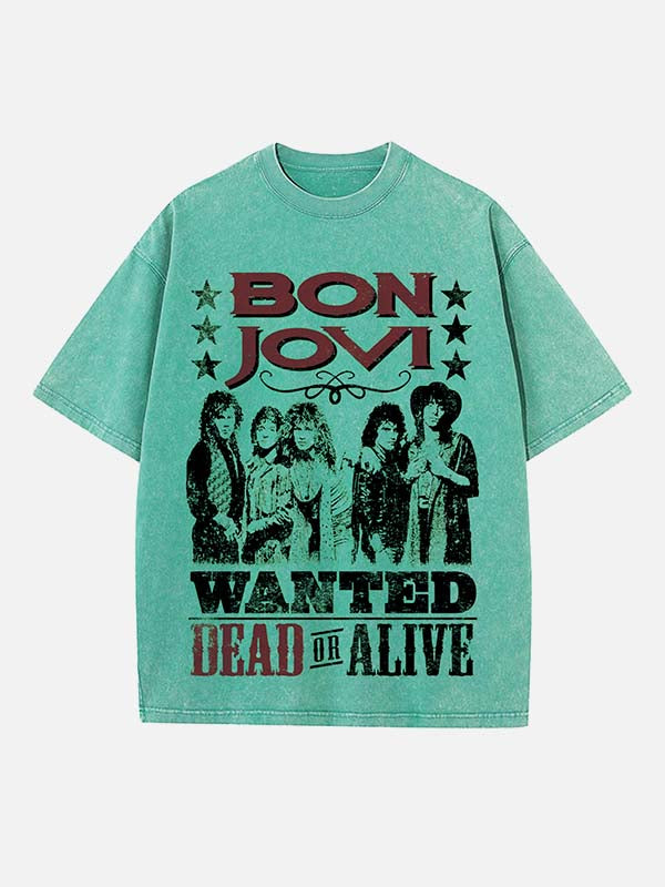 Bon Jovi Print Round Neck T-shirt