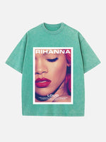 Rihanna Print Round Neck T-shirt