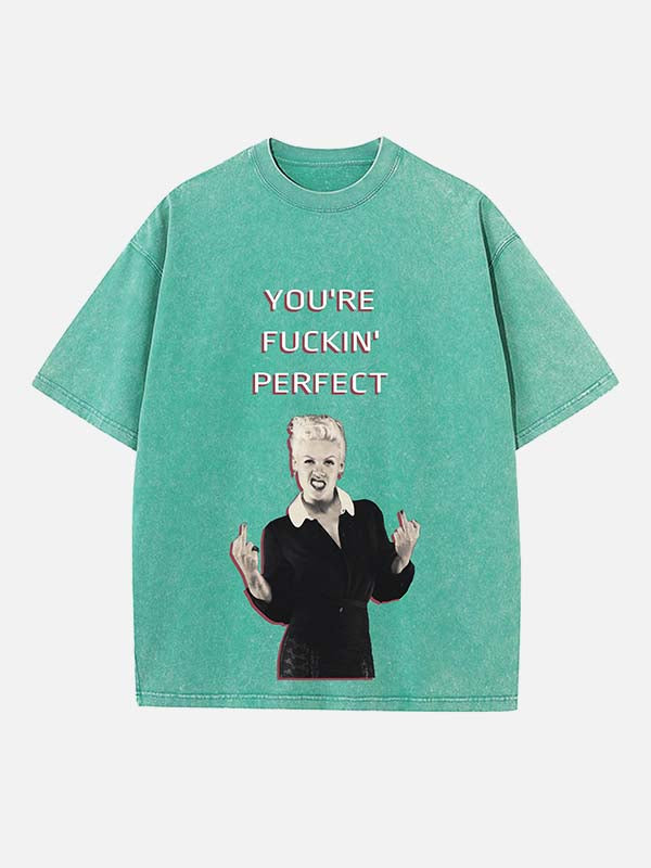 P!nk Print Round Neck T-shirt