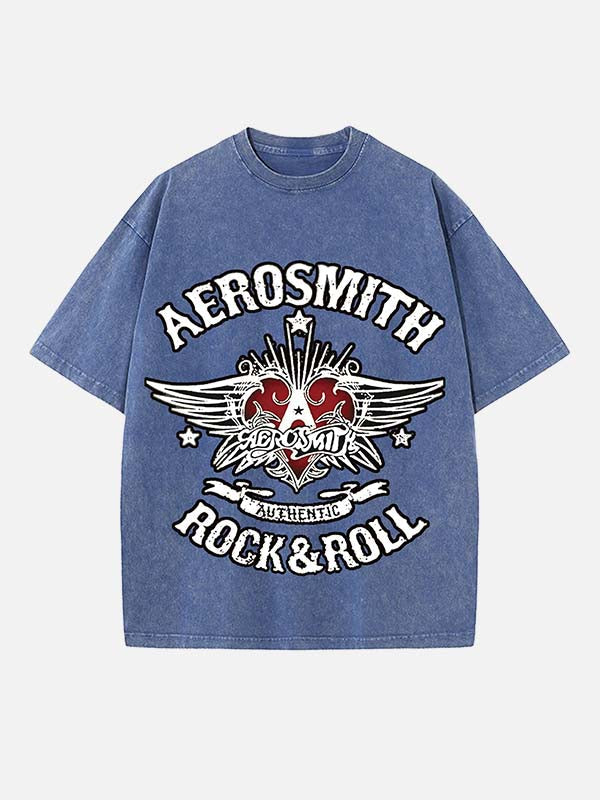 Aerosmith Print Round Neck T-shirt