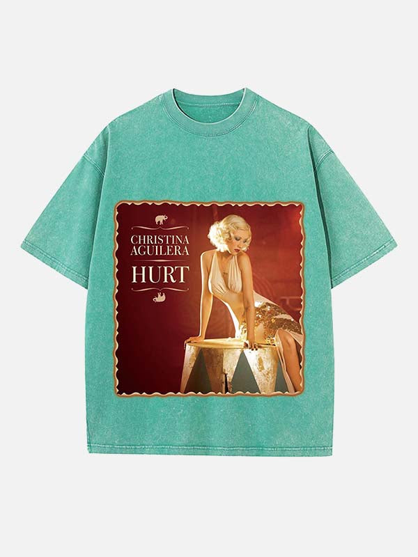 Christina Aguilera Print Round Neck T-shirt