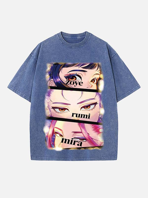 HUNTR/X Print Round Neck T-shirt
