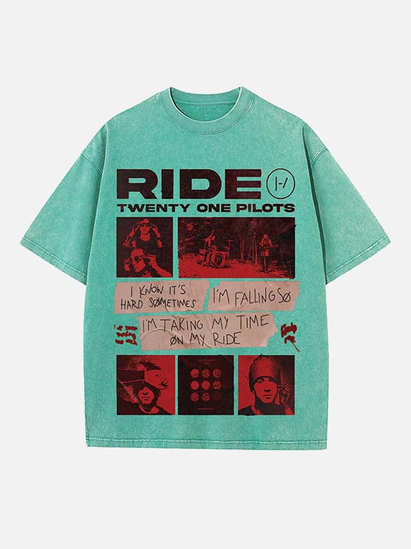 Twenty One Pilots Print Round Neck T-shirt