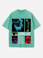 Gorillaz Print Round Neck T-shirt