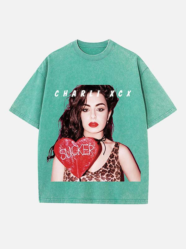 Charli xcx Print Round Neck T-shirt