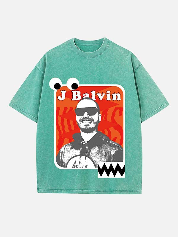 J Balvin Print Round Neck T-shirt