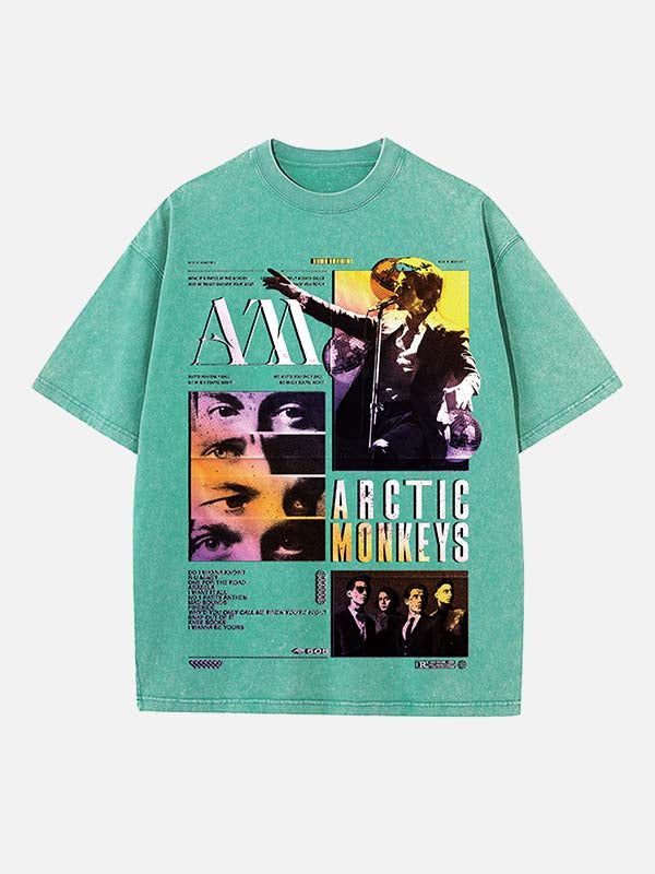 Arctic Monkeys Print Round Neck T-shirt