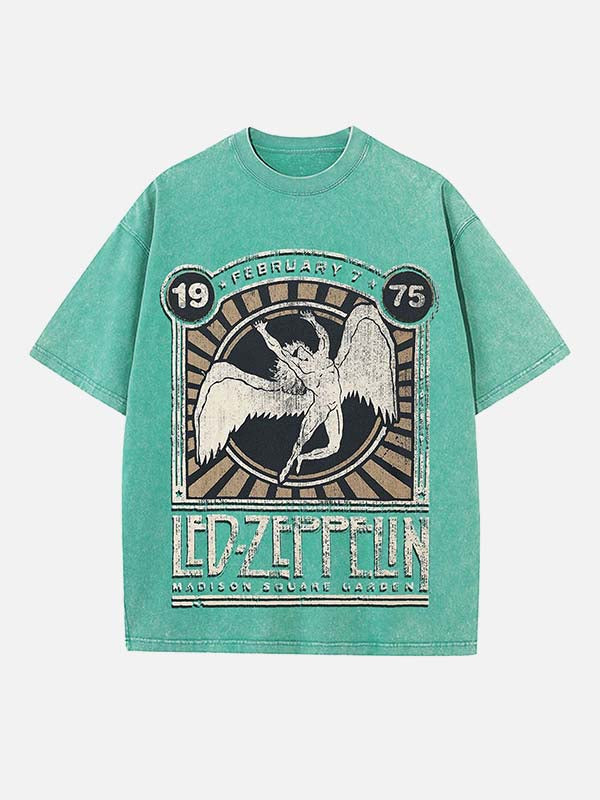 Led Zeppelin Print Round Neck T-shirt