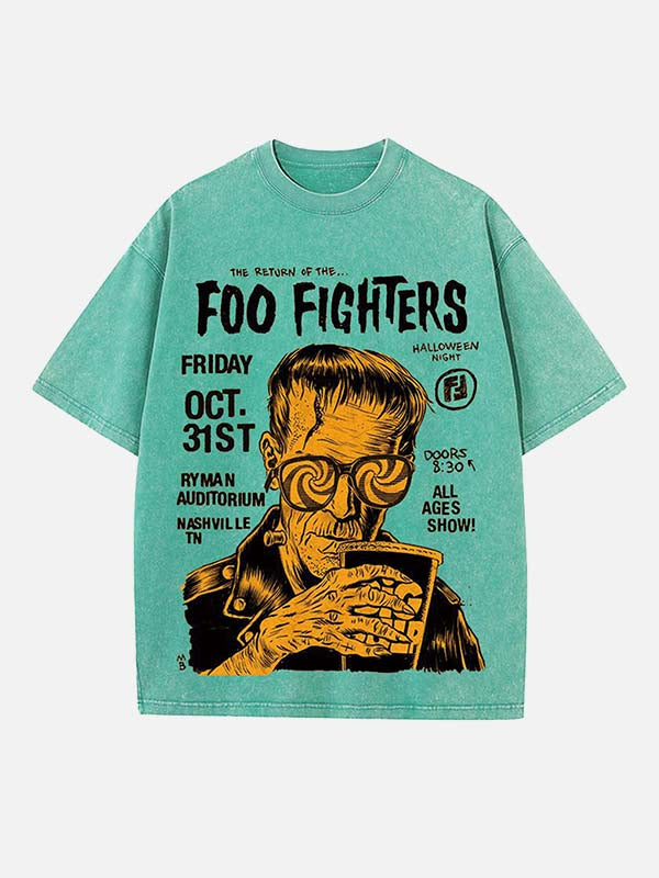 Foo Fighters Print Round Neck T-shirt