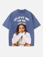 Rihanna Print Round Neck T-shirt