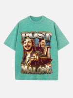 Post Malone Print Round Neck T-shirt