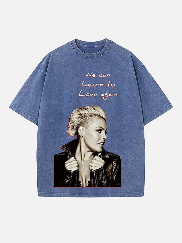 P!nk Print Round Neck T-shirt