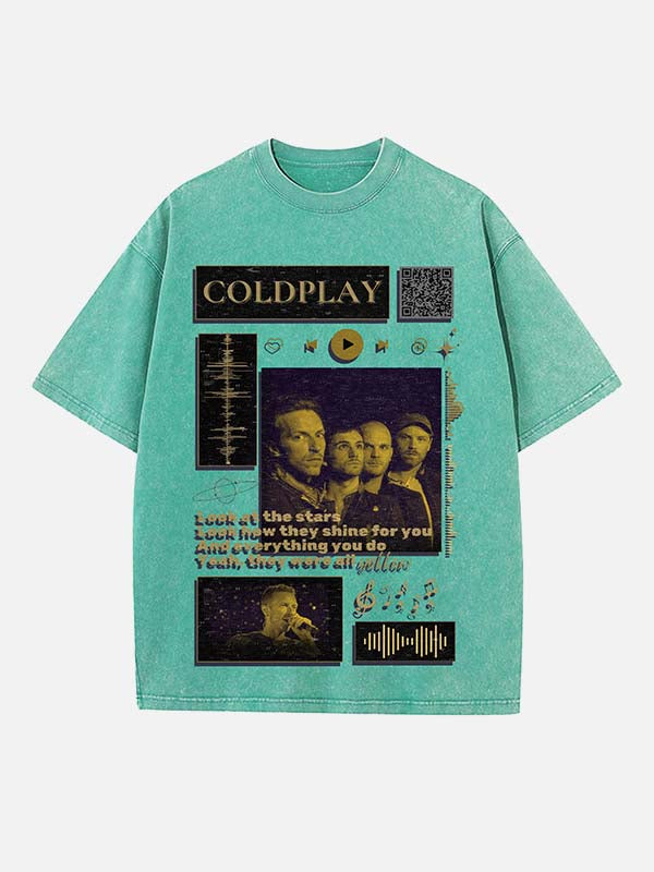 Coldplay Print Round Neck T-shirt