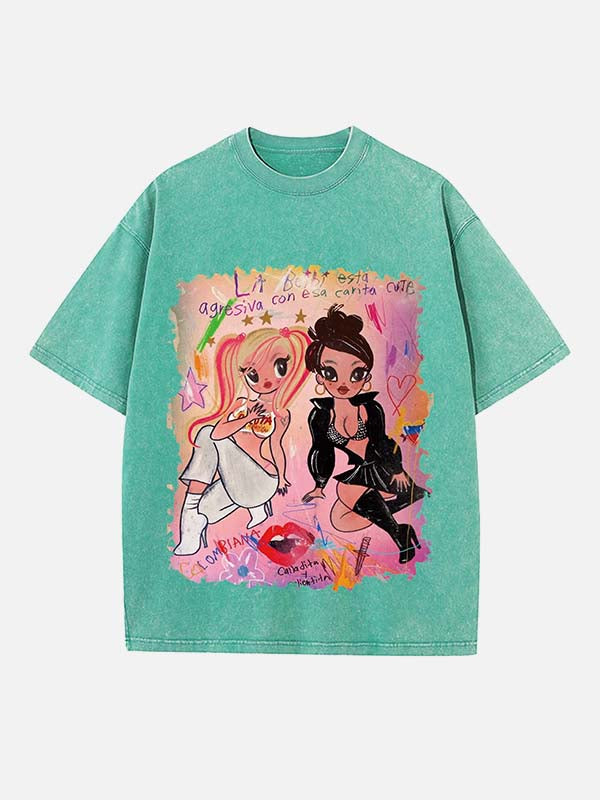 Karol G Print Round Neck T-shirt