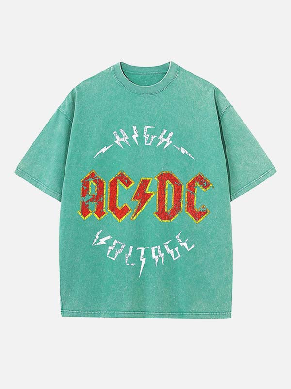 AC/DC Print Round Neck T-shirt
