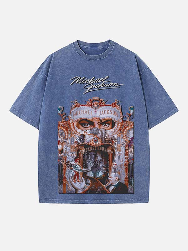 Michael Jackson Print Round Neck T-shirt