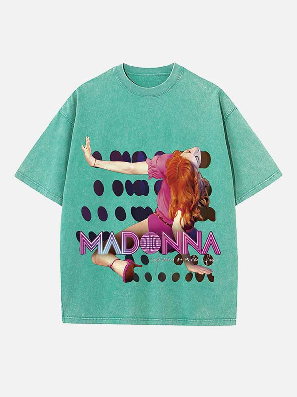 Madonna Print Round Neck T-shirt