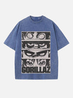 Gorillaz Print Round Neck T-shirt