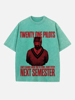 Twenty One Pilots Print Round Neck T-shirt