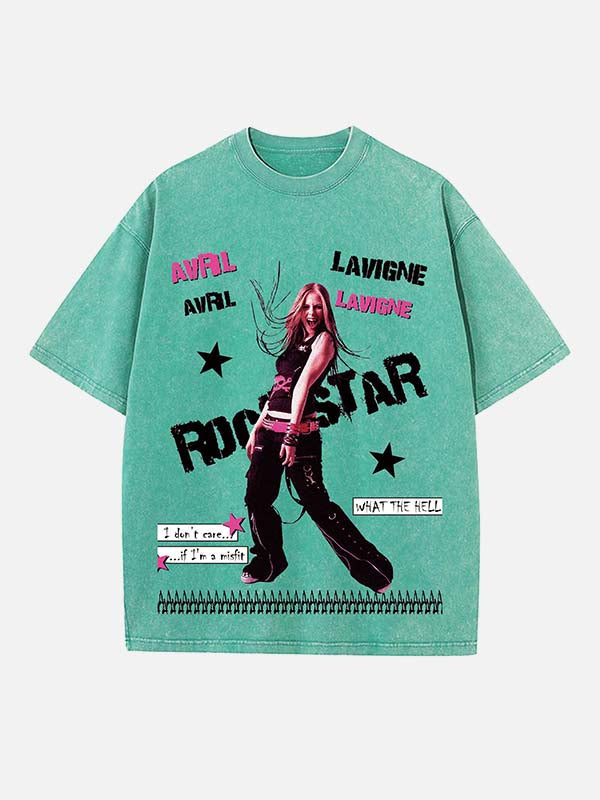 Avril Lavigne Print Round Neck T-shirt