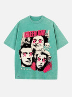 Green Day Print Round Neck T-shirt