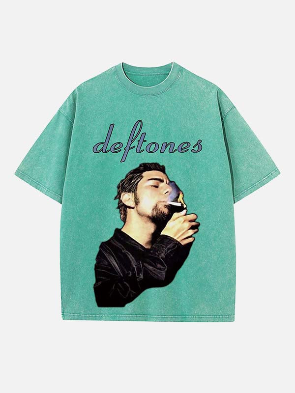 Deftones Print Round Neck T-shirt