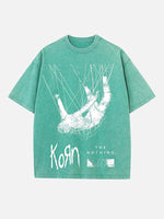 Korn Print Round Neck T-shirt