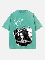 Korn Print Round Neck T-shirt