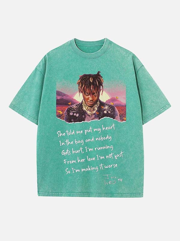 Juice WRLD Print Round Neck T-shirt