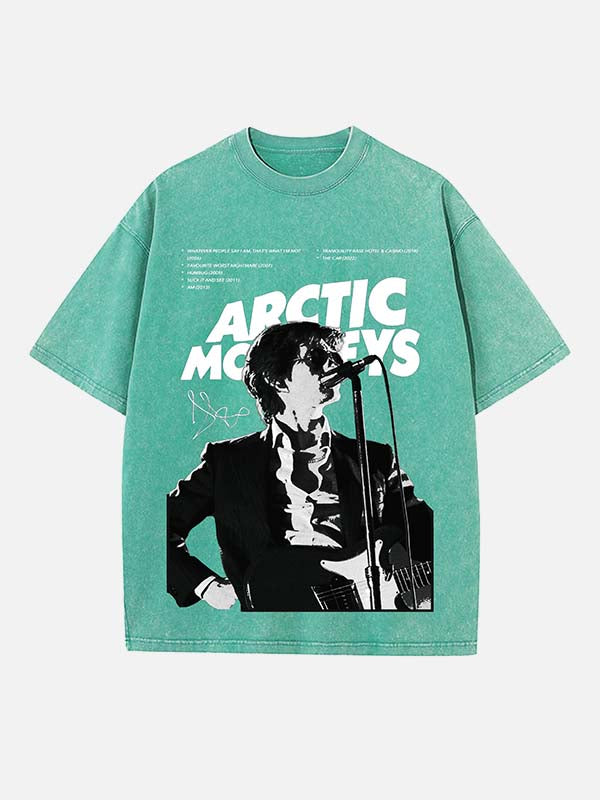 Arctic Monkeys Print Round Neck T-shirt