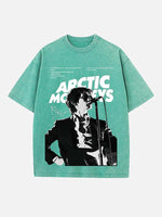 Arctic Monkeys Print Round Neck T-shirt