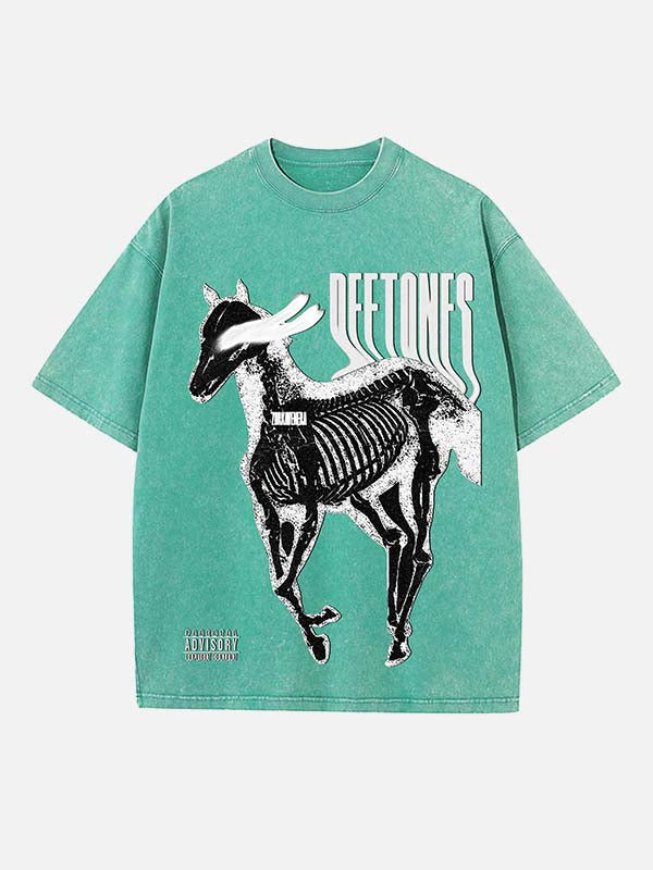 Deftones Print Round Neck T-shirt