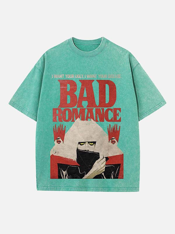 Lady Gaga Print Round Neck T-shirt
