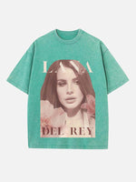 Lana Del Rey Print Round Neck T-shirt
