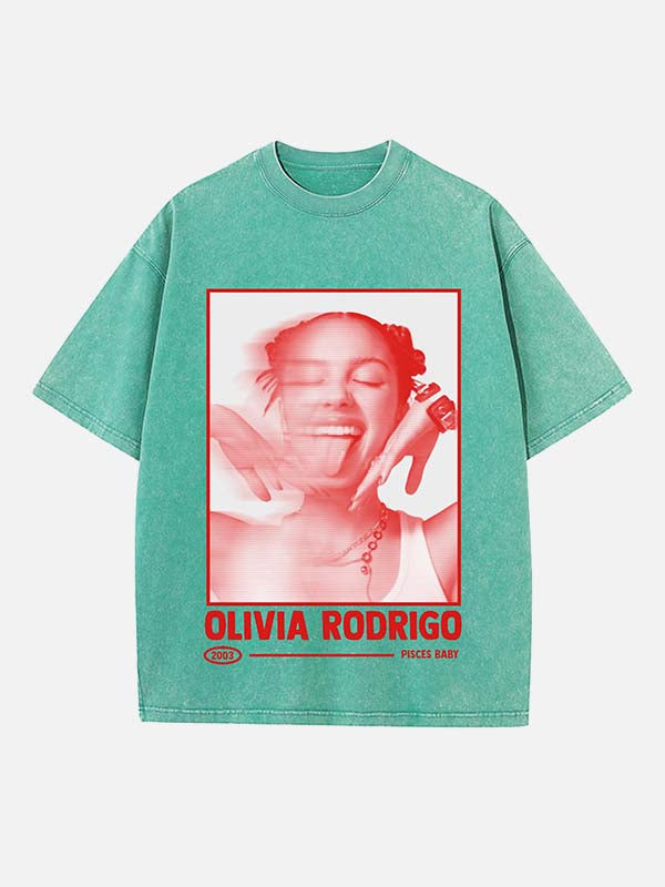 Olivia Rodrigo Print Round Neck T-shirt