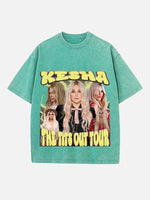 Kesha Print Round Neck T-shirt