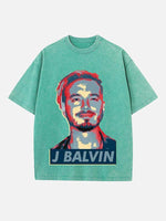 J Balvin Print Round Neck T-shirt