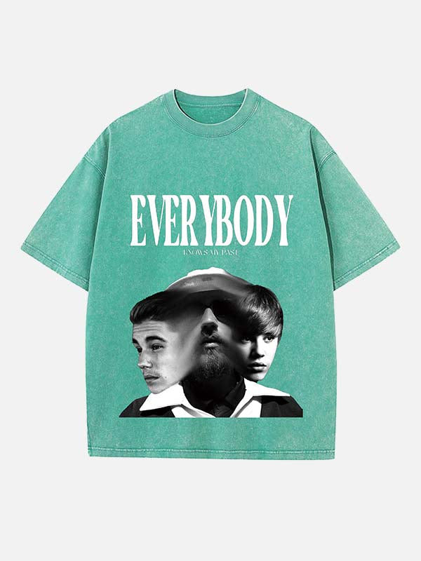 Justin Bieber Print Round Neck T-shirt