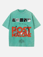 Post Malone Print Round Neck T-shirt
