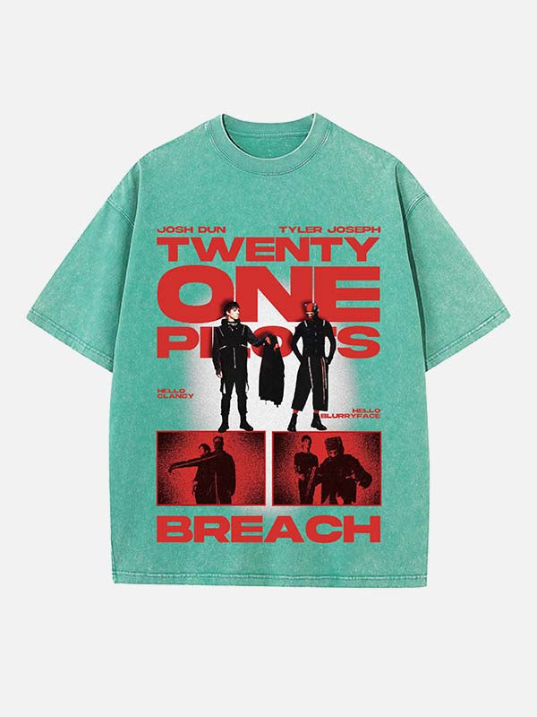 Twenty One Pilots Print Round Neck T-shirt