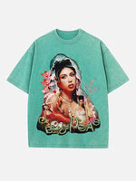Kali Uchis Print Round Neck T-shirt