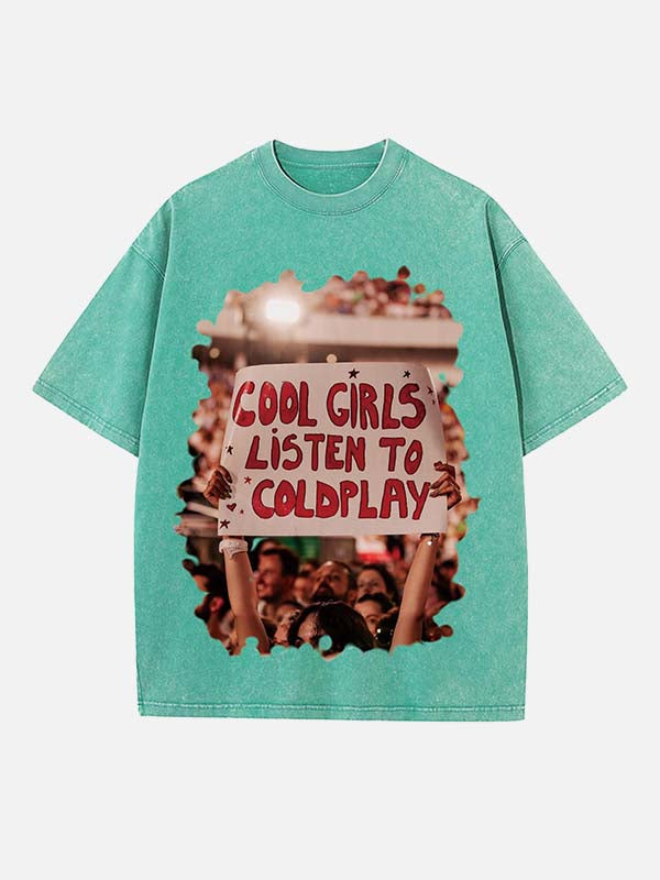 Coldplay Print Round Neck T-shirt