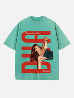 Dua Lipa Print Round Neck T-shirt