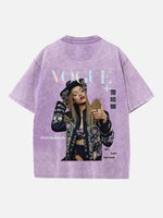 Rihanna Print Round Neck T-shirt